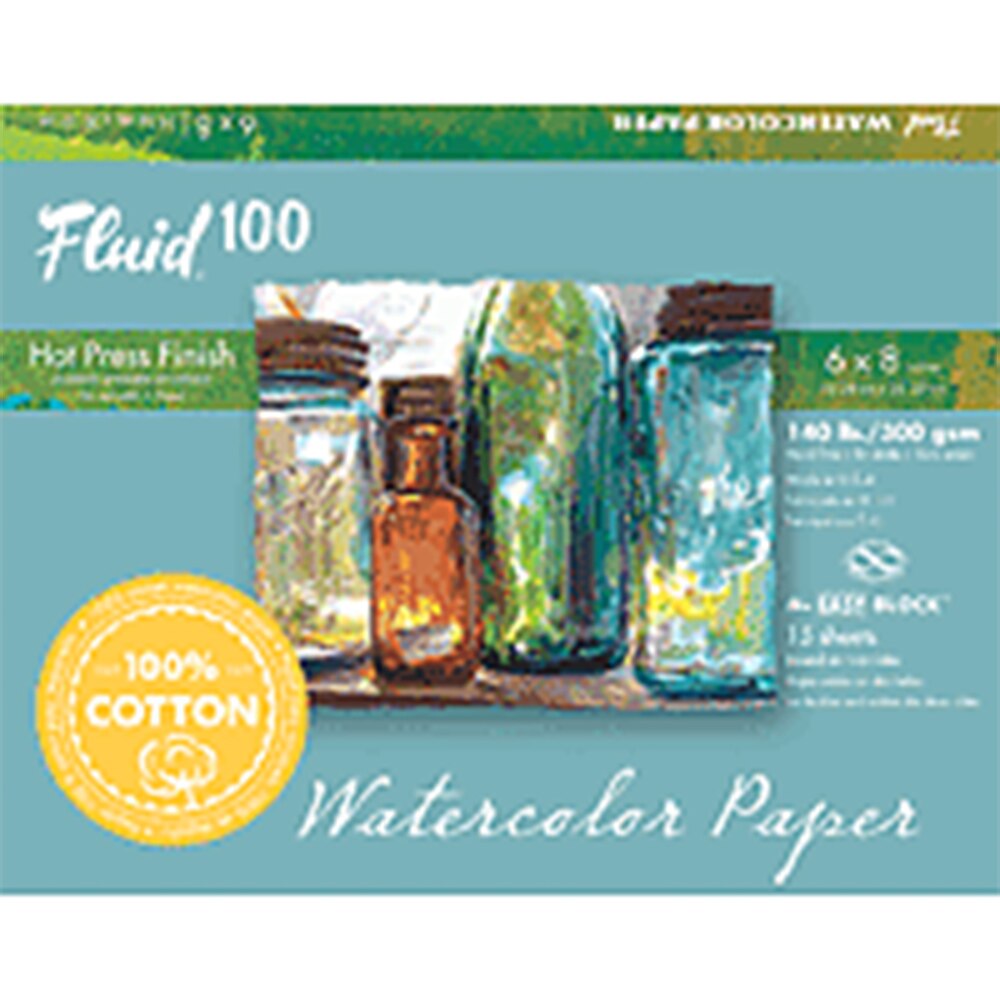 Global Art, Fluid Watercolor Paper, 140#, EZ Block, Hot Press